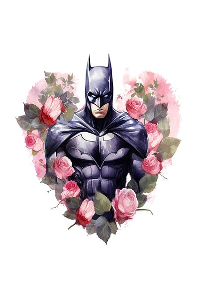 StoryGift Romania Sticker Label 50CM With Superhero, Batman, DC, Heart, Roses, Flowers, with White Borders, PV