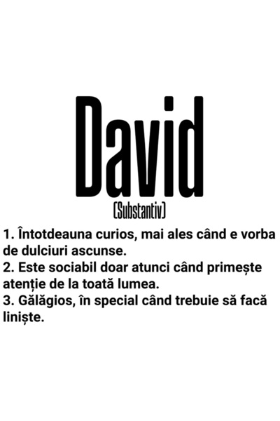 StoryGift Romania Sticker Autocolant 70CM Cu Numele David, Cu Mesaj Amuzant, ...