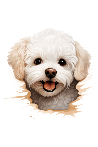 StoryGift Romania Sticker Adeziv 90CM cu un catel alb bucuros, ilustratie, sc...