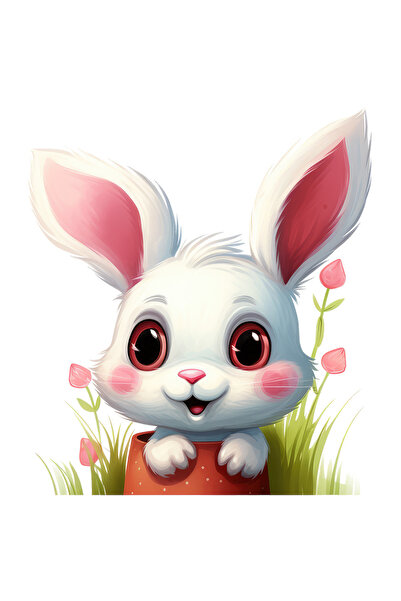 StoryGift Romania Sticker Autocolant 70CM cu un iepuras curios, jucaus, ilust...