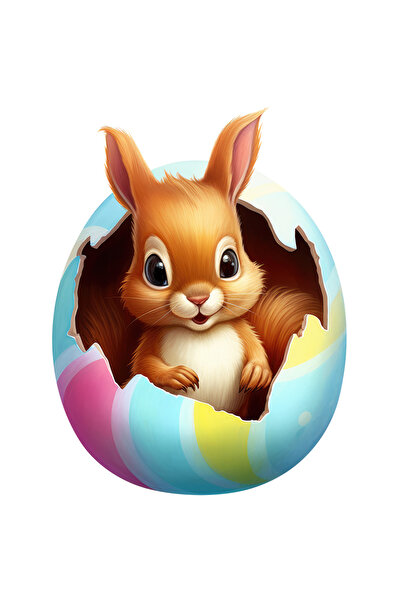 StoryGift Romania Sticker Eticheta 50CM cu un pui de veverita care iese dintr...