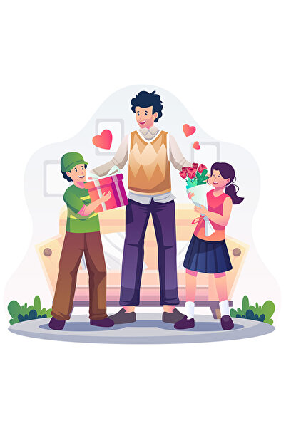 StoryGift Romania Sticker Adeziv 90CM Cu Tata, Copii, Parinte, pea, cu Margin...