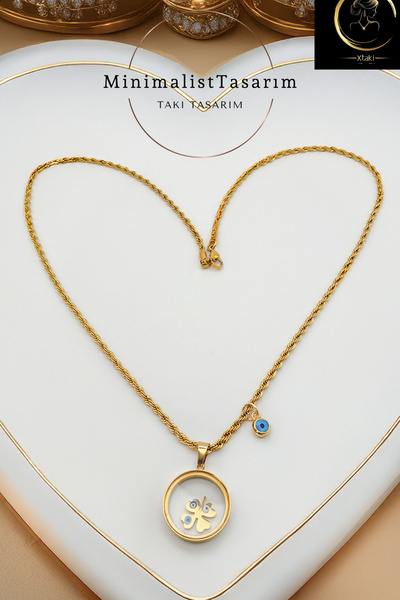 xtaki Yonca Kolye, Halat zincir kolye, Çeyrekli Kolye, Yoncalı kolye, Gold kolye, uzun kolye