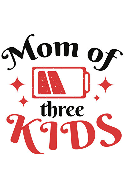 StoryGift Romania Sticker Autocolant 70CM Mama a 3 Copii, cu Mesajul in Engleza Mom of Three Kids, Low Battery,