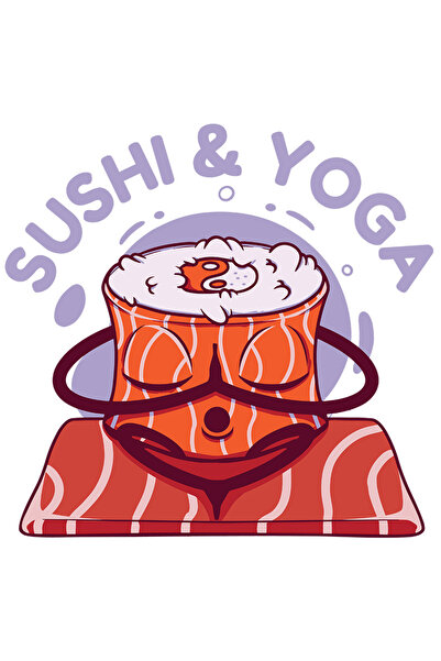 StoryGift Romania Sticker Adeziv 90CM Cu Mesaj Sushi&Yoga, Sushi Care Face Yo...