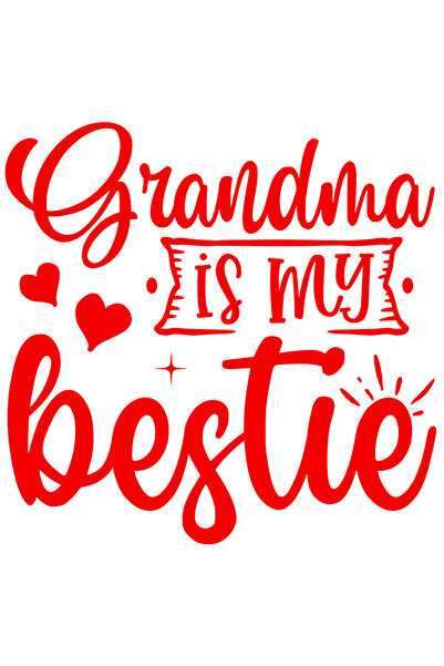 StoryGift Romania Sticker Exterior cu inimioare si textul "Grandma is my best...