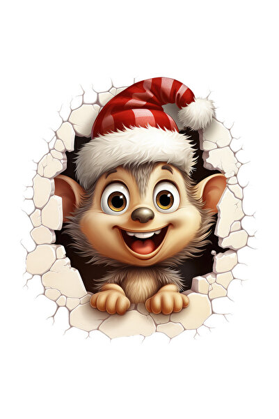 StoryGift Romania Sticker Eticheta 40CM cu un animalut vesel care scoate capu...