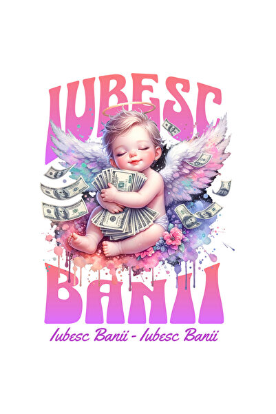 StoryGift Romania Sticker Autocolant 70CM cu Bebelus inger Pe Nor Cu Bancnote...