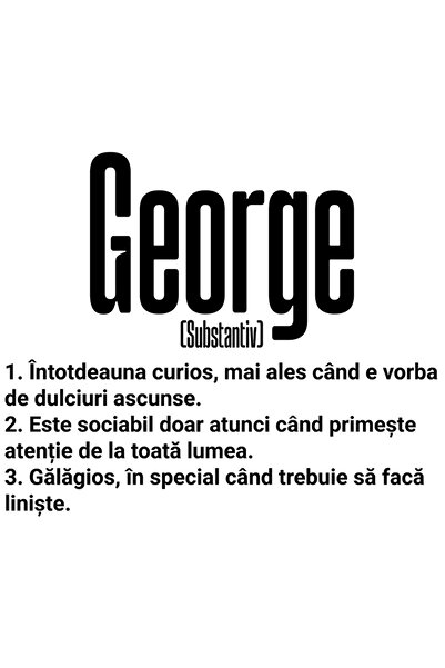 StoryGift Romania Sticker Adeziv 90CM Cu Numele George, Cu Mesaj Amuzant, Cur...