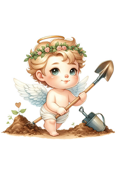 StoryGift Romania Sticker Autocolant 70CM cu un bebelus care sapa, unealta, h...