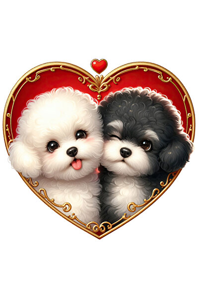 StoryGift Romania Sticker Eticheta 50CM cu o catelusa si un catel, ilustratie...