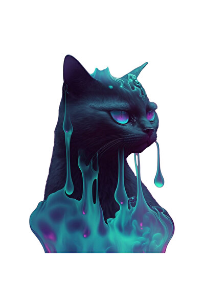 StoryGift Romania Sticker Adeziv 90CM Cu Pisia Felina cU Ochii Multicolor Mov...