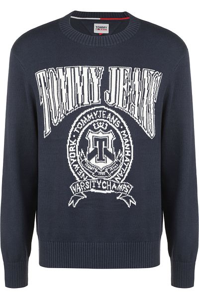 Tommy Hilfiger Herren Tommy Jeans Relaxed Varsity Jacquard-Strickpullover