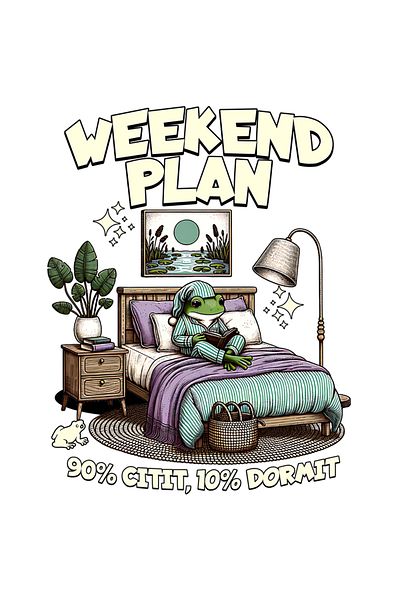 StoryGift Romania Sticker Autocolant 70CM Adeziv Broasca iubitoare de citit weekend plan 90% citi cu Margini Alb