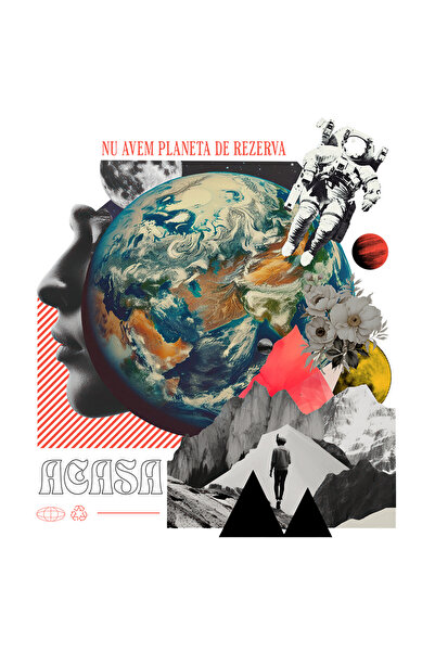 StoryGift Romania Sticker Eticheta 50CM Adeziv nu avem planeta de reverva pam...