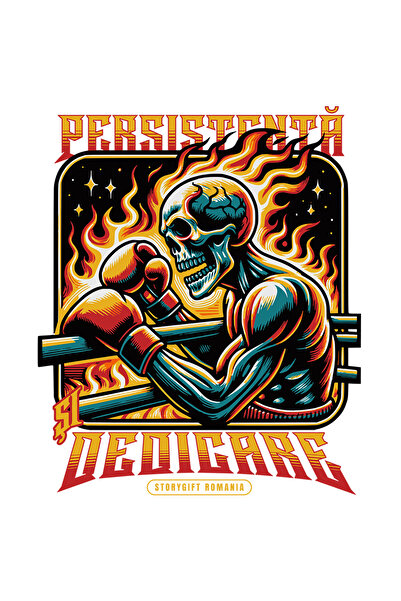 StoryGift Romania Sticker Adeziv 90CM Adeziv Schelete uman box in flacari persistenta cu Margini Albe, PVC Viny