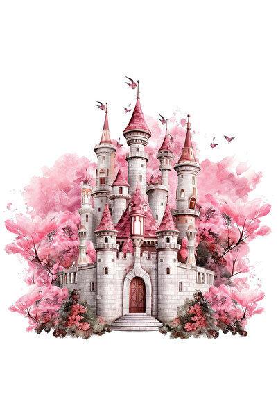 StoryGift Romania Sticker Eticheta 50CM cu un castel, ilustratie, ca-n povest...