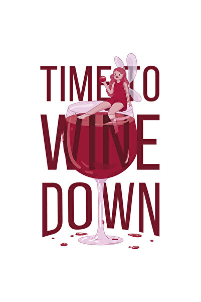 StoryGift Romania Sticker Autocolant 70CM Personalizata Pentru Iubitorii de Vin, Time to Wine Down, cu Margini