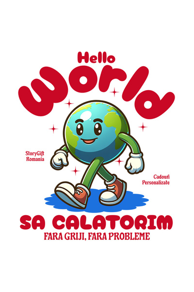 StoryGift Romania Sticker Autocolant 70CM cu Pamant animatie Cu adidasi Rosii...