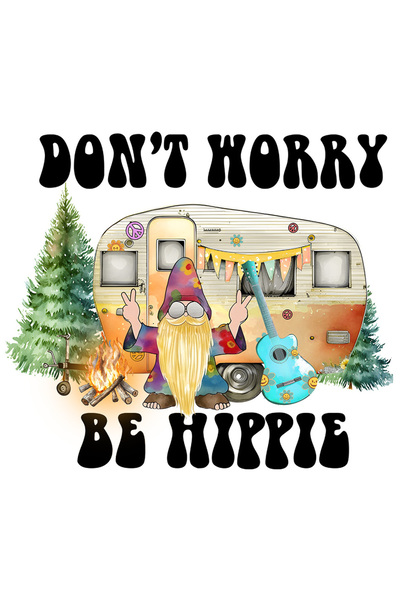 StoryGift Romania Sticker Adeziv 90CM cu mesajul "Don't worry, be hippie", st...
