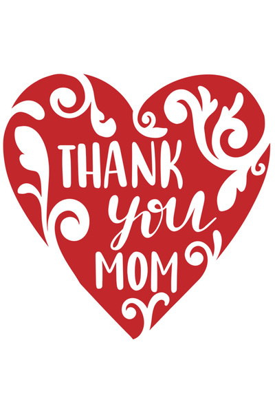 StoryGift Romania Sticker Autocolant 70CM Cu Inima Rosie Text In Engleza Thank You mom, Cea Mai Buna mama, Iubit