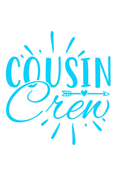 StoryGift Romania Sticker Autocolant 30CM Exterior cu textul in engleza "Cousin crew" - gasca/echipa verisorilor