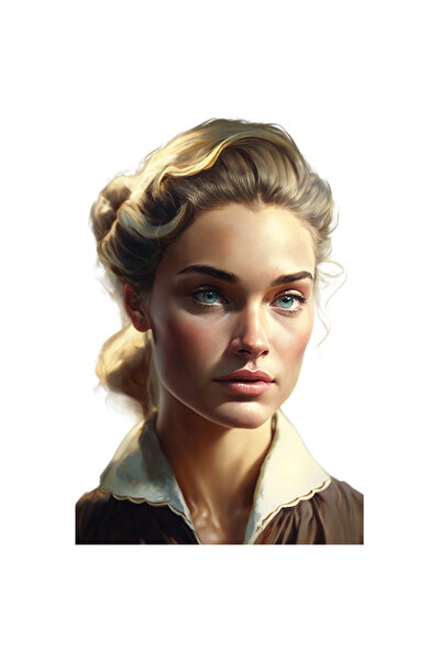 StoryGift Romania Sticker Autocolant 70CM Cu Portret, Femeie, Par Blond, Retr...