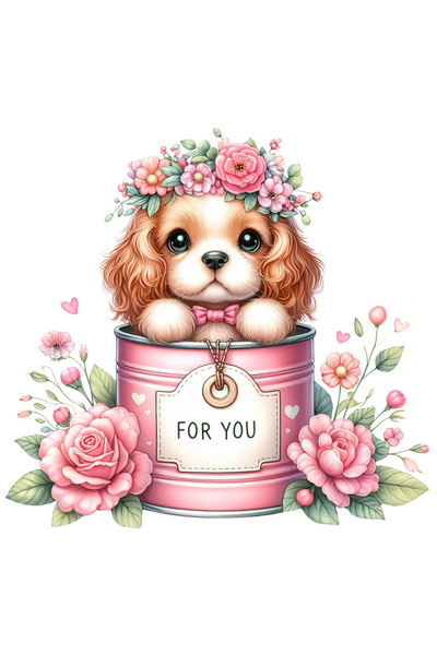 StoryGift Romania Sticker Cu O Catelusa Timida Care Iese Dintr-o Conserva, Il...