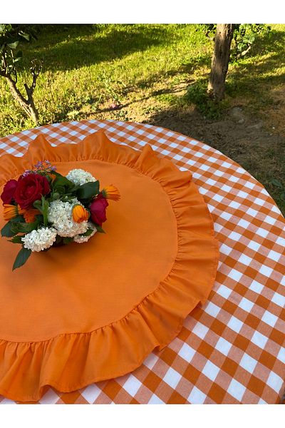 LILYUM Βαμβακερό Πολυεστέρα Frilly Στρογγυλό Runner 60εκ