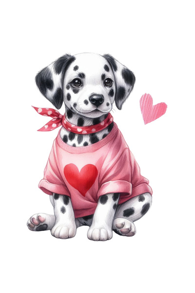 StoryGift Romania Sticker Adeziv 90CM cu un catelus Dalmatian, vesel, ilustra...