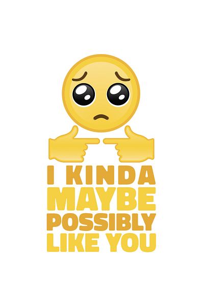 StoryGift Romania Sticker Eticheta 50CM Cu Emoticon Timid, Mesaj In Engleza I Kinda Maybe Possibly Like you, Iub