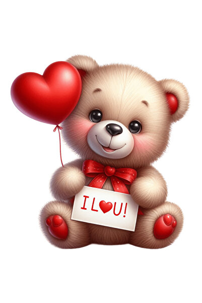 StoryGift Romania Sticker Autocolant 70CM cu un ursulet de plus care tine un ...