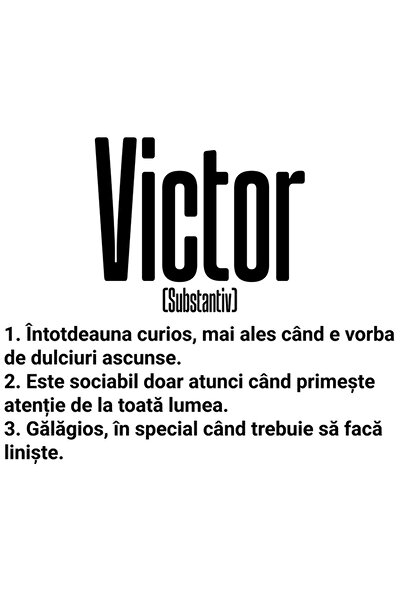 StoryGift Romania Sticker Autocolant 70CM Cu Numele Victor, Cu Mesaj Amuzant,...