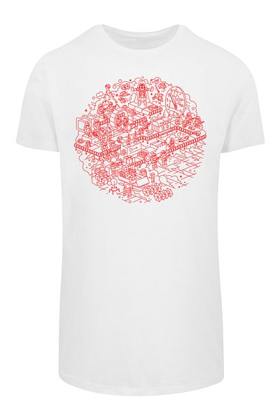 F4NT4STIC Herren Star Wars Christmas Death Star -wht With Shaped Long Tee