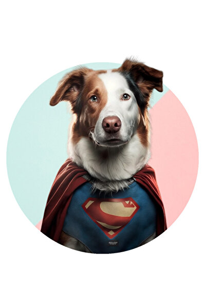 StoryGift Romania Sticker Adeziv 90CM cu Portret Caine Supererou, Caine in Cu...