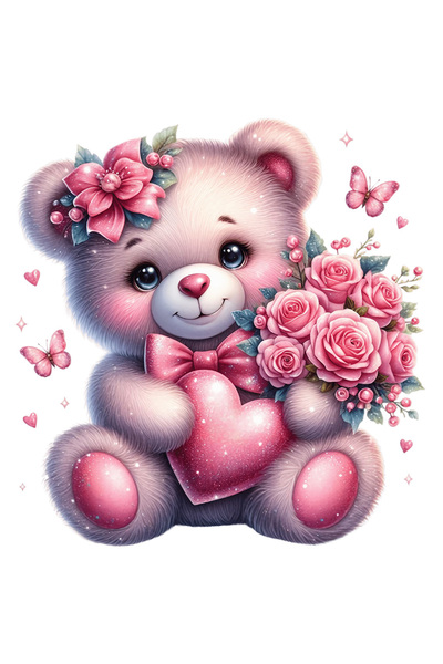 StoryGift Romania Sticker Eticheta 40CM cu un ursulet vesel, ilustratie, tine...