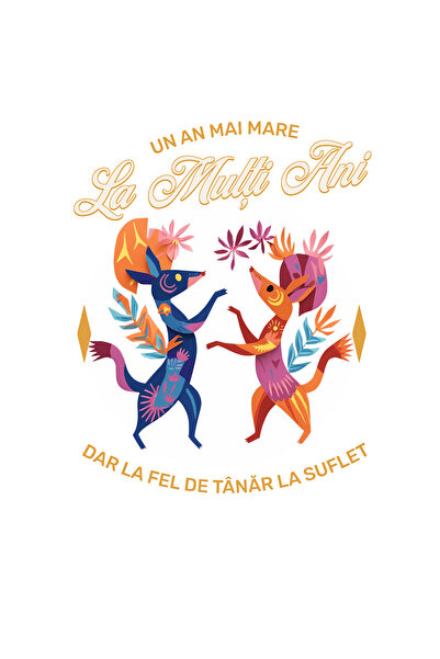 StoryGift Romania Sticker Autocolant 70CM Adeziv Mesaj aniversar Un an mai ma...