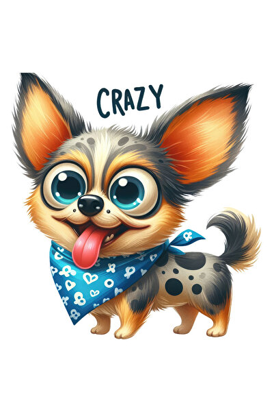 StoryGift Romania Sticker Adeziv 90CM cu un catel nebunatic, ilustratie, priv...