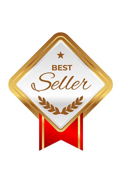 StoryGift Romania Sticker Eticheta 50CM Cu Mesaj In Engleza Best Seller, Panglica, Medalie, Stea, cu Margini Al