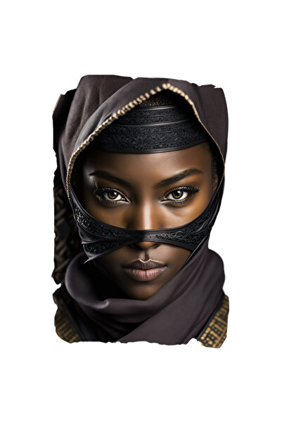 StoryGift Romania Sticker Cu Femeie Sub Un Val, Acopera, Nisip, Sahara, Cu Ma...