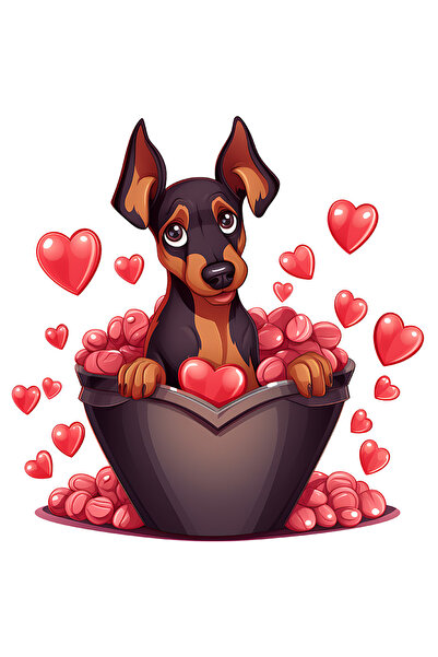 StoryGift Romania Sticker Adeziv 90CM cu un caine care sta intr-o copaita, il...