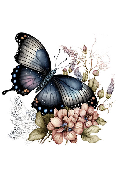 StoryGift Romania Sticker Autocolant 70CM cu un fluture cu aripi spectaculoas...