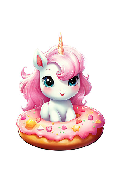 StoryGift Romania Sticker Adeziv 90CM cu un unicorn micut care sta in centrul...