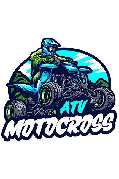 StoryGift Romania Sticker Adeziv 90CM Cu Mesaj ATV Motocross, Casca, Munte, Cer, Sport, cu Margini Albe, PVC Vi