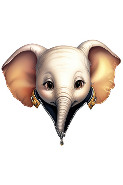 StoryGift Romania Sticker Eticheta 50CM cu un elefant timid, ilustratie, ferm...