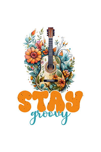 StoryGift Romania Sticker Autocolant 70CM cu mesajul "Stay groovy", stilul hi...