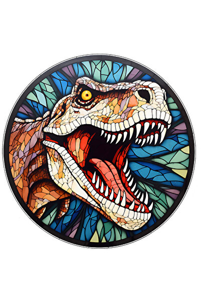 StoryGift Romania Sticker Eticheta 40CM cu un dinozaur in stil mozaic, ilustr...