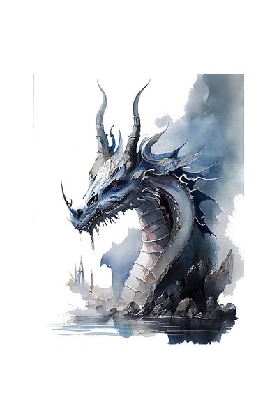 StoryGift Romania Sticker Adeziv 90CM Cu Dragonul Ce Iese Din Gheata, Coarne Mari, Desene Animate, Copii, Design