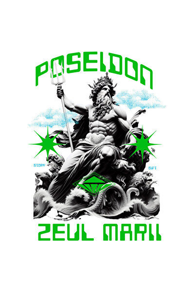 StoryGift Romania Sticker Eticheta 40CM cu Statuie greceasca Cu Tridon Coroan...