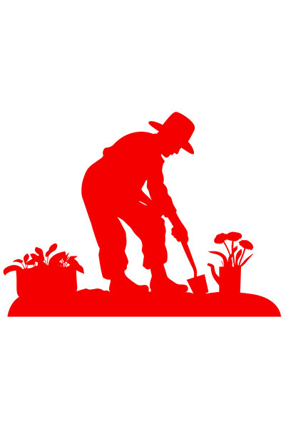 StoryGift Romania Sticker Autocolant 30CM Exterior cu un om gospodar care mun...